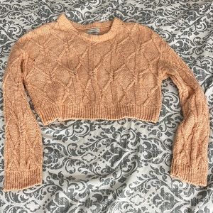 Urban Outfitters Peach Cable Knit Sweater